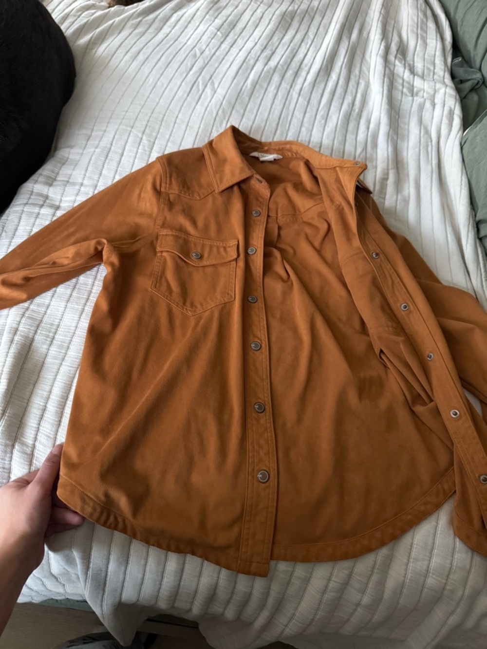 Rust Button-Front Shirt Jacket - Picture 2 of 5